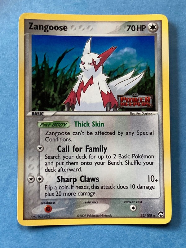 Pokemon Stamped Holo Zangoose- EX Power Keepers – 25/108 – NM