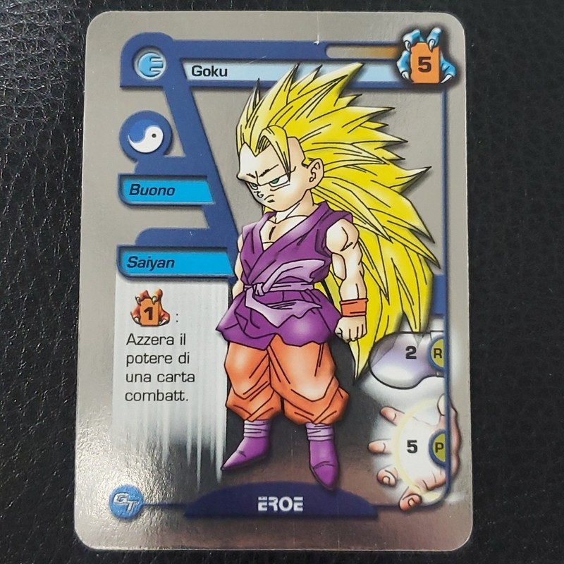 Super Saiyan 3 Goku “Metal” Foil Italian Dragon Ball GT Z DBZ TCG Alkar Tesla MP