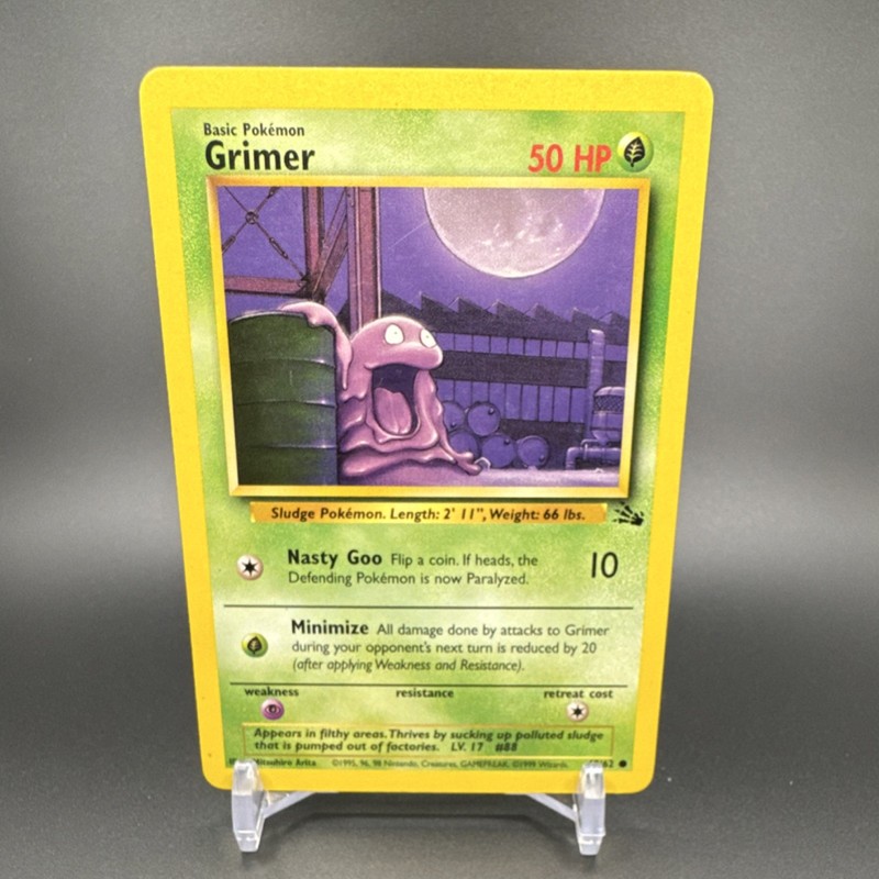Pokémon Grimer Fossil Common Regular Basic 50 HP 48/62 1st Edition English