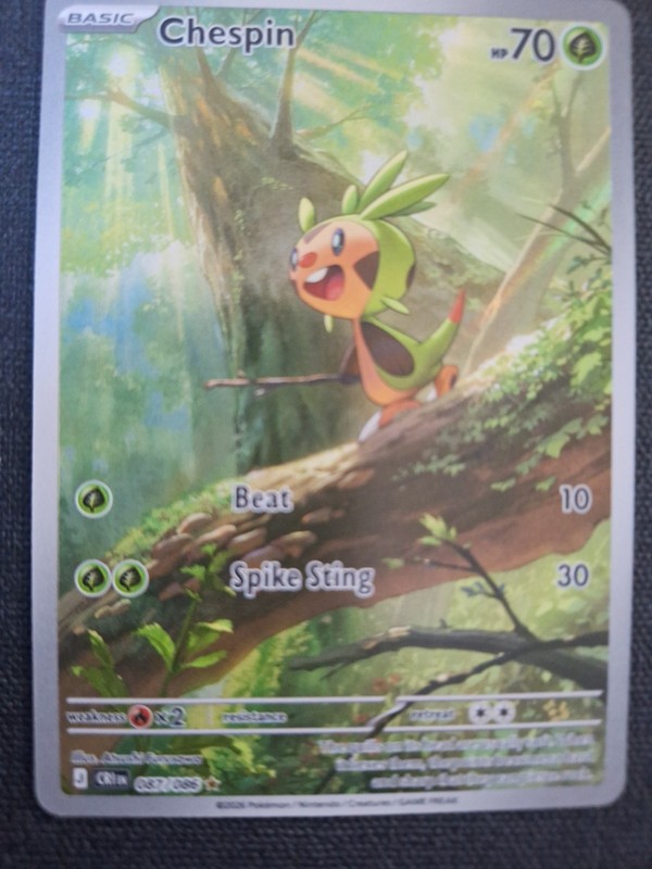 Chespin 087/086 Me04: Chaos Rising Holo And Chespin 084/083 AR Japanese M4