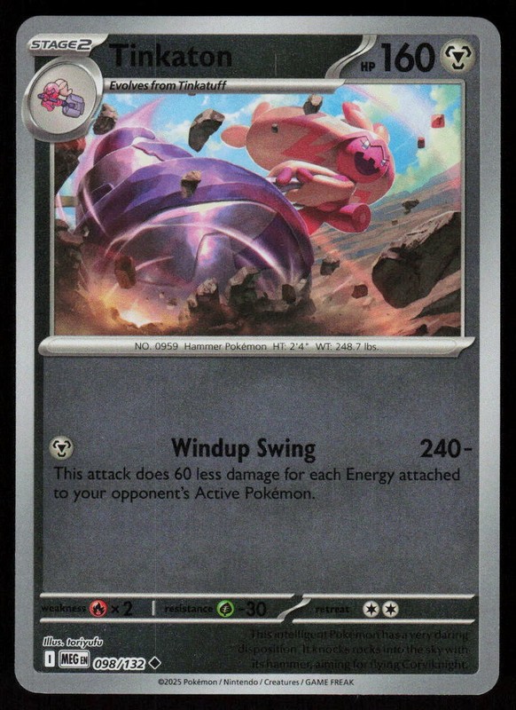 Tinkaton 098/132 Uncommon Mega Evolution Pokemon Reverse Holo Near Mint