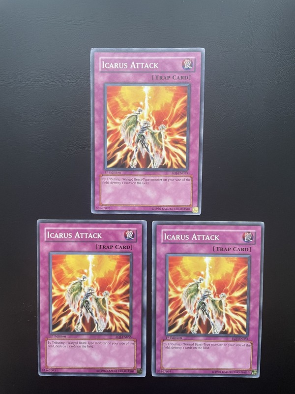 Yugioh Icarus Attack 1st Edition EOJ-EN055 Common LP/MP X3