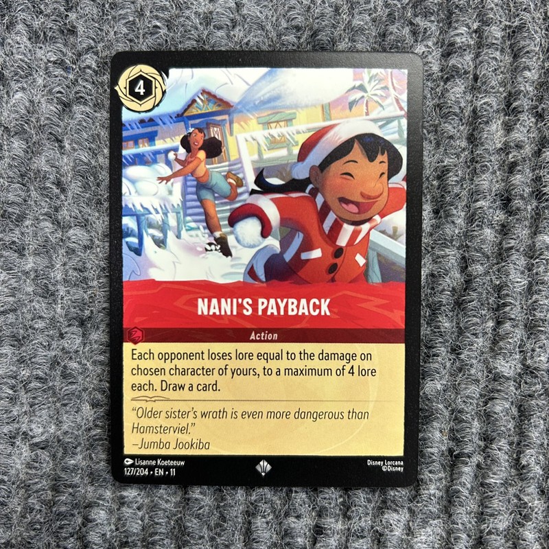 Disney Lorcana Winterspell Nani’s Payback 127/204 Super Rare Near Mint