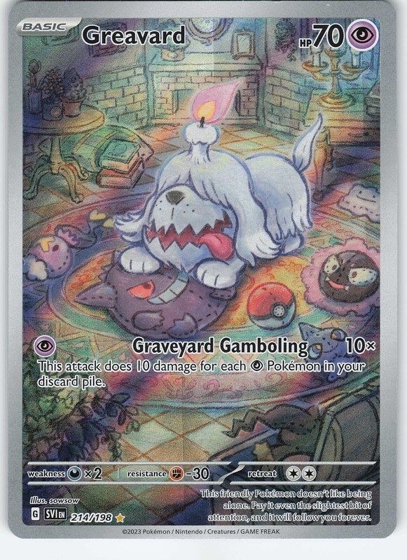 Greavard – 214/198 Illustration Rare Holo SV01 Scarlet & Violet Base NM Pokémon