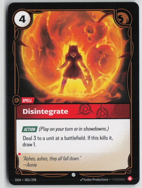 NM Disintegrate 005/298 Common Origins Riftbound