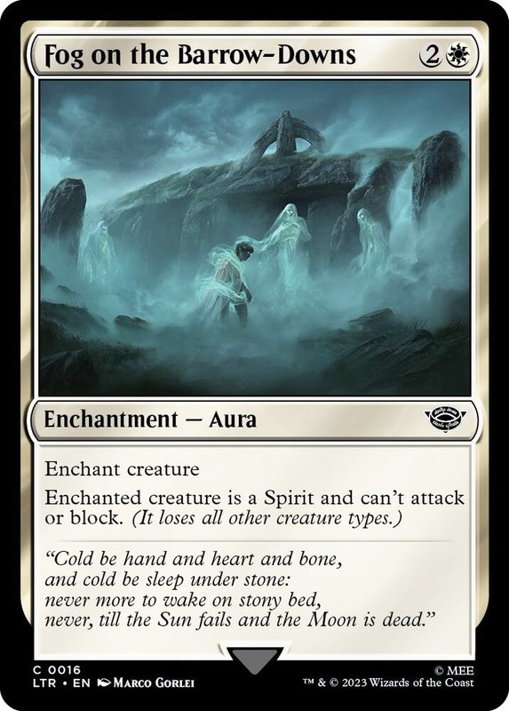 MTG Fog on the Barrow-Downs Lord of the Rings C Enchantment Aura NM