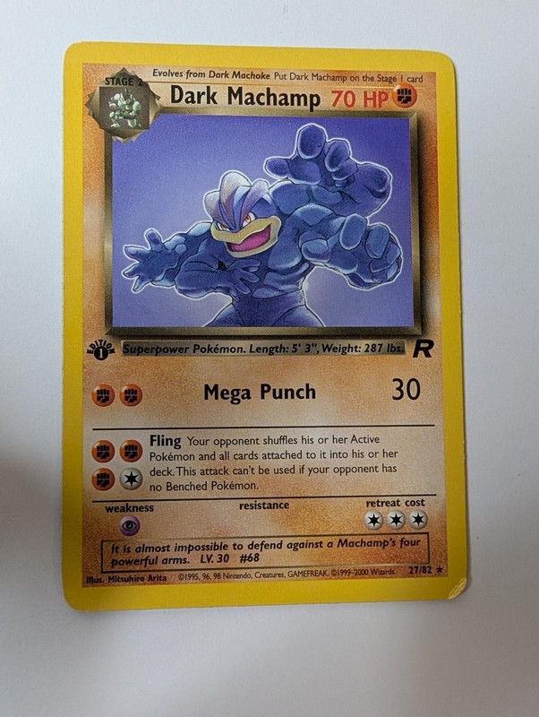 Dark Machamp 27/82 Rare Team Rocket Pokemon 1st Edition Lightly Played
