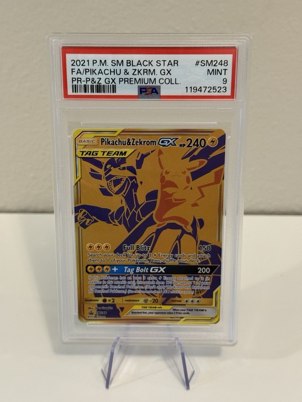 Pikachu & Zekrom GX Tag Team PSA 9 SM248 Sun & Moon Black Star Promo