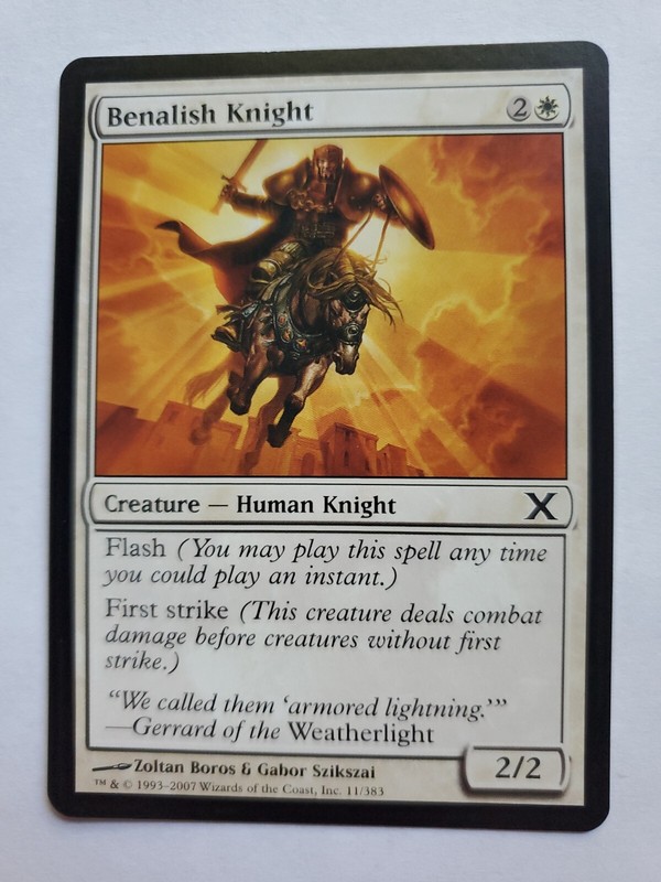 MTG Magic The Gathering Card Benalish Knight Creature Human Knight White Tenth