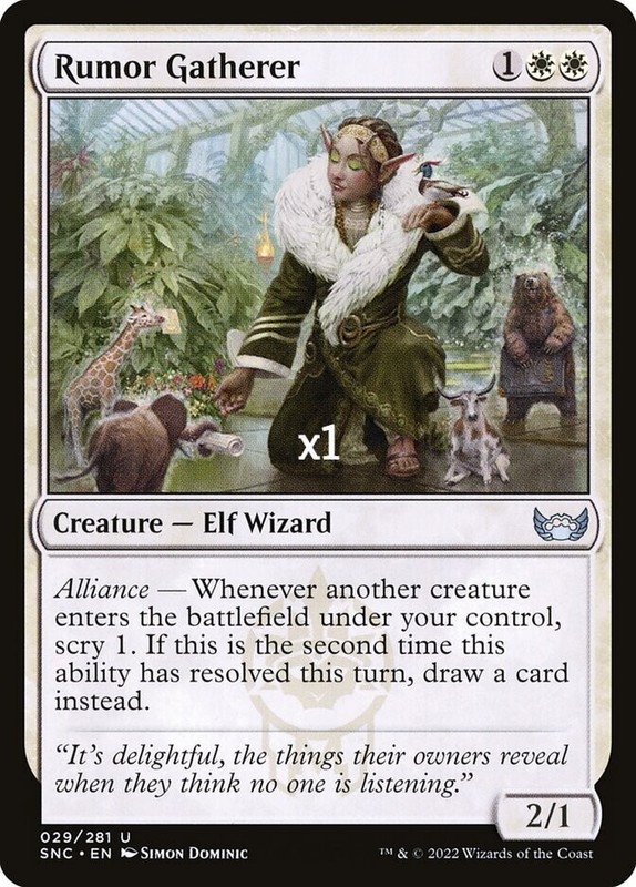 MTG Streets of New Capenna SNC Rumor Gatherer MINT