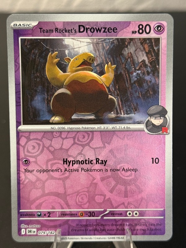 Team Rocket’s Drowzee Reverse Holo Common SV10: Destined Rivals 079/182 NM