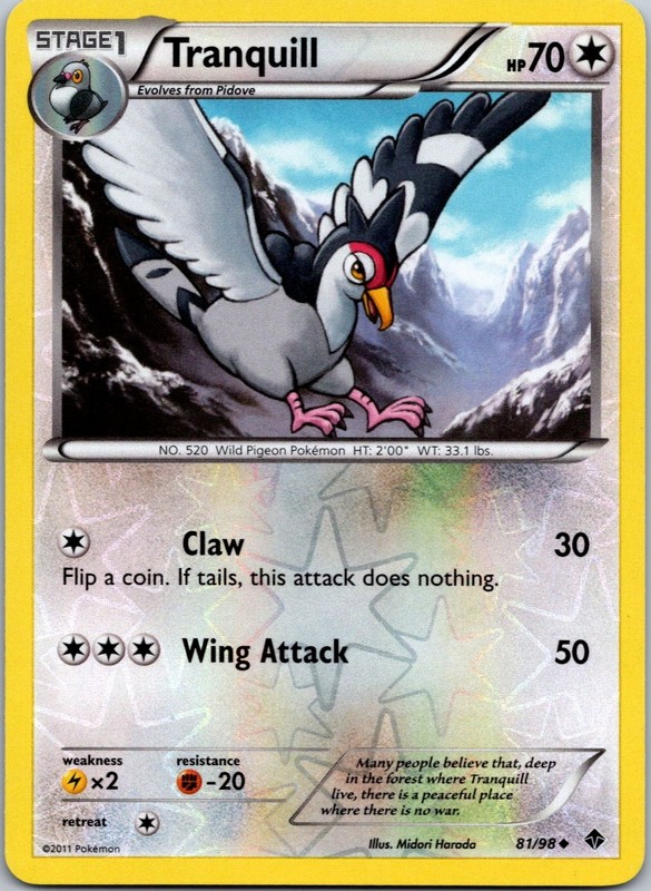 Tranquill 81/98 Emerging Powers Reverse Holo NM-LP Pokemon Card