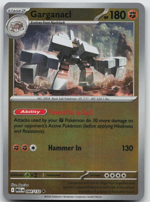 Garganacl – Uncommon Reverse Holo ME01: Mega Evolution 084/132 NM danciao