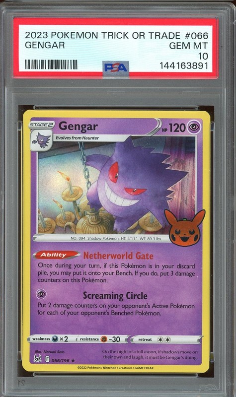 Pokemon TCG Trick or Trade #066 Gengar Lost Origin Holo Stamped PSA 10 Gem Mint