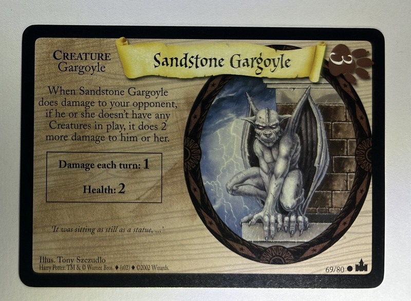 Harry Potter TCG Sandstone Gargoyle 69/80 Unplayed Adventures At Hogwarts