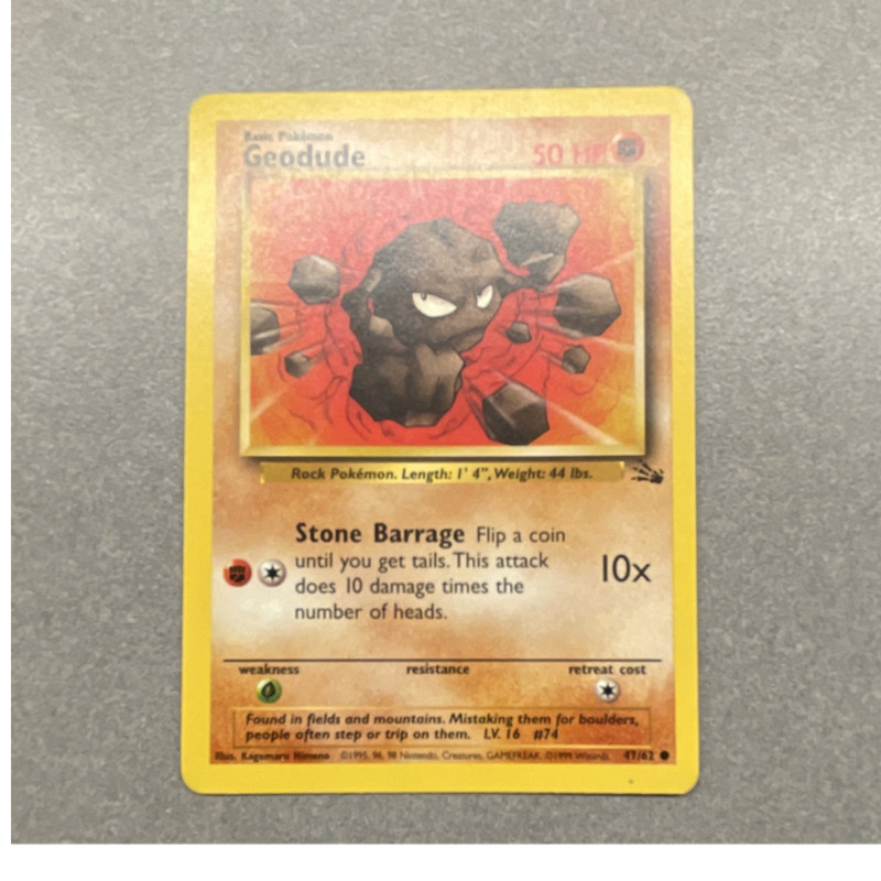 Wizards of the Coast Pokemon TCG Fossil Geodude 47/62 Common EN 50 HP