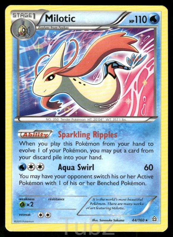 Milotic (XY Primal Clash) 44/160 Rare Deck Exclusives Pokemon Near Mint