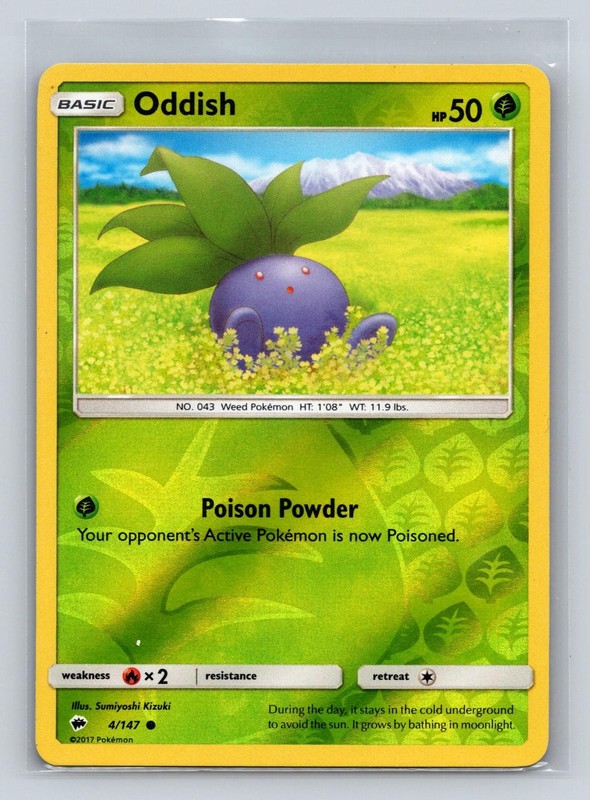 Oddish 4/147 Common Burning Shadows Pokemon Reverse Holo LP
