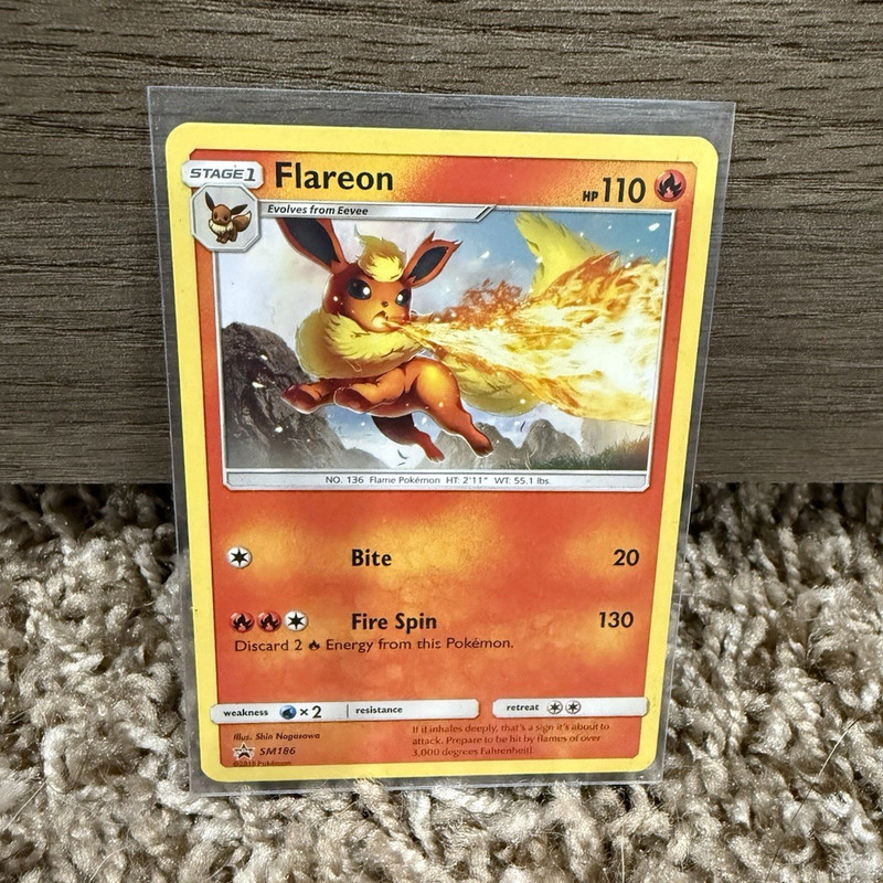 Pokémon TCG Flareon SM186 Promo Cards Holo Promo Stage 1 110 HP English 2018