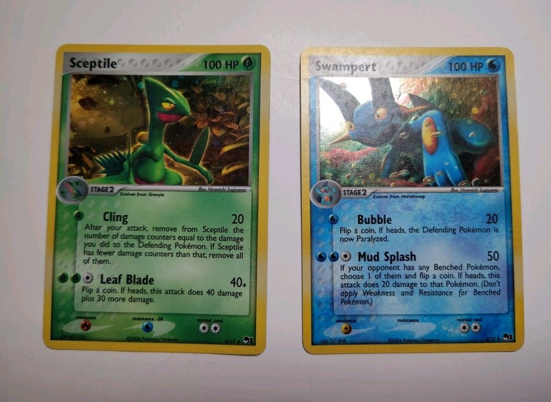 Pokémon TCG Sceptile & Swampert 4/17 & 5/17 MP Pop Series 1 Holo 2004