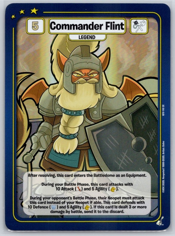 Commander Flint Foil #149 SR | Neopets Battledome TCG – War for the Obelisk
