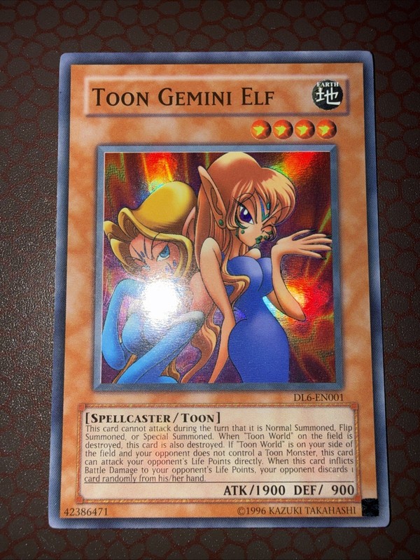 Yu-Gi-Oh! Toon Gemini Elf -DL6-EN001- Super Rare – Unlimited NM!