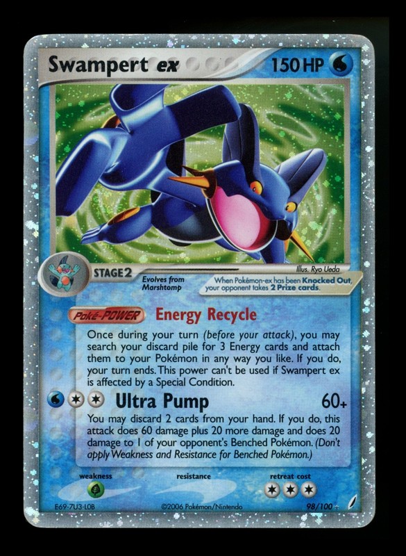 #3 Swampert ex 98/100 EX Crystal Guardians 2006 Holo Rare Pokémon Card TCG
