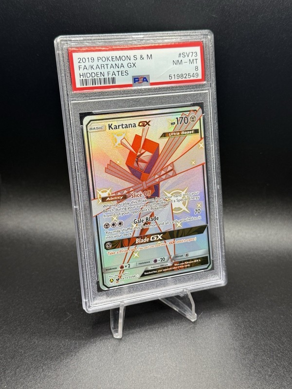 Pokemon Hidden Fates SV73 Full Art Kartana GX PSA 8