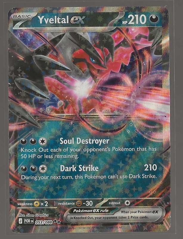 Pokémon TCG Yveltal EX 053/088 Perfect Order Double Rare NM Card