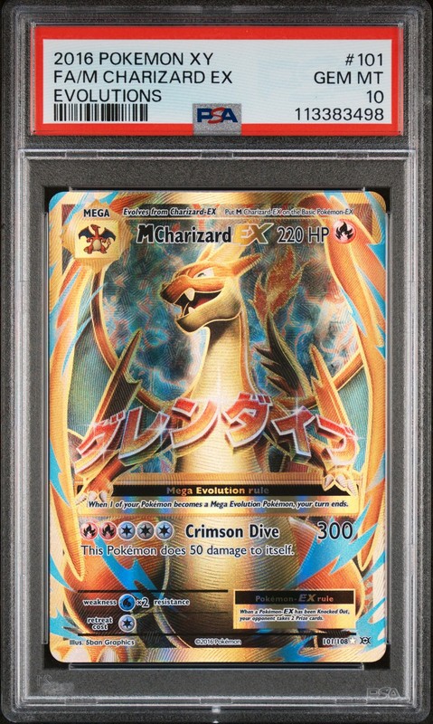 Pokemon Mega M Charizard EX Full Art 101/108 XY Evolutions #101 GEM MINT PSA 10
