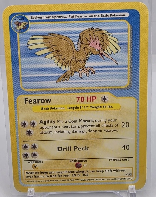 Fearow #f03 Pokémon Funskool Near Mint RARE 2004 TCG India