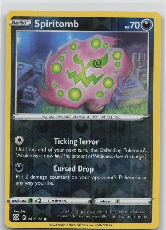 Spiritomb Common Darkness SWSH09: Brilliant Stars 089/172 LP 2022 Shibuzoh. Reve
