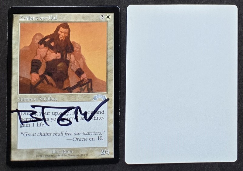Signed MTG Magic Brom Artist Proof _ Exodus _ ZEALOTS EN-DAL _ VHTF 1/50!