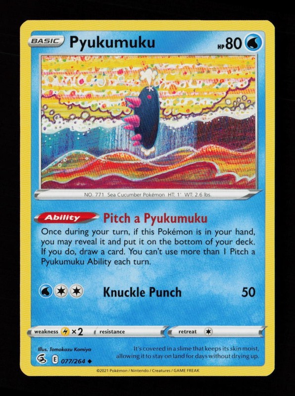 Pyukumuku 077/264 Uncommon Tomokazu Komiya Fusion Strike Pokemon Cards