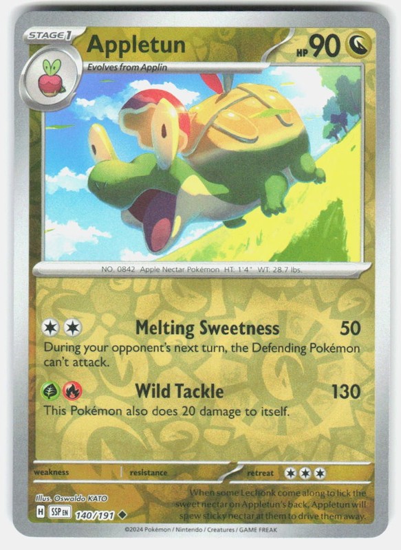 APPLETUN 140/191 UNCOMMON SURGING SPARKS POKEMON REVERSE HOLO NM/M
