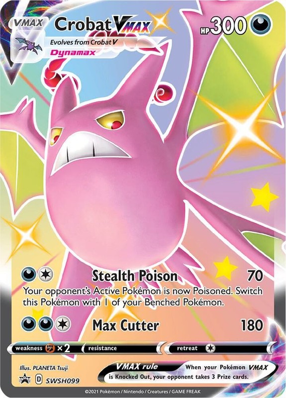 CROBAT VMAX SWSH099 SWORD & SHIELD POKEMON (SHINY FULL ART PROMO, NM)