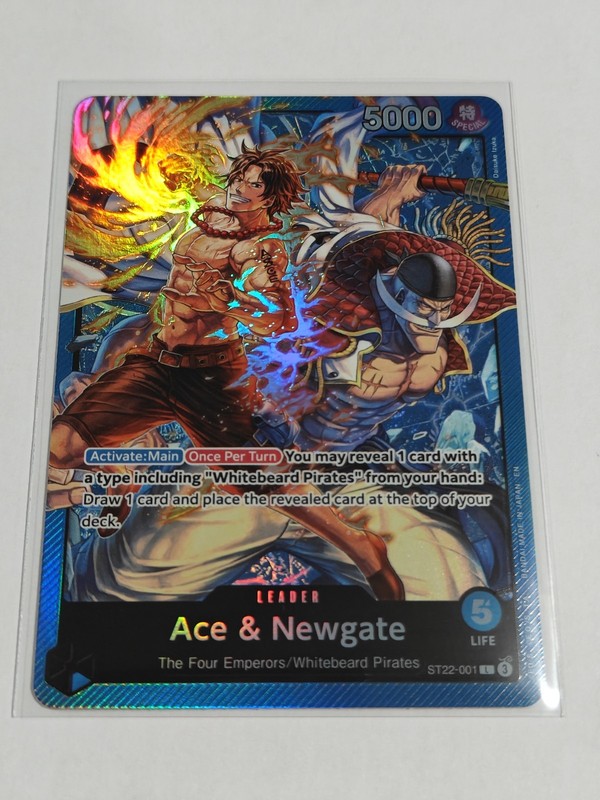One Piece TCG Ace & Newgate Foil ST22-001 Leader English One Piece CCG
