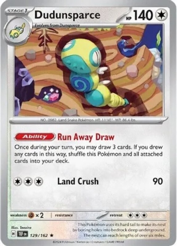 Dudunsparce – 129/162 – Holo Rare – Lightly Played