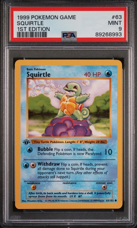 SQUIRTLE RANDOM GRADED POKÉMON CARD – PSA – MYSTERY SLAB – DEX #7
