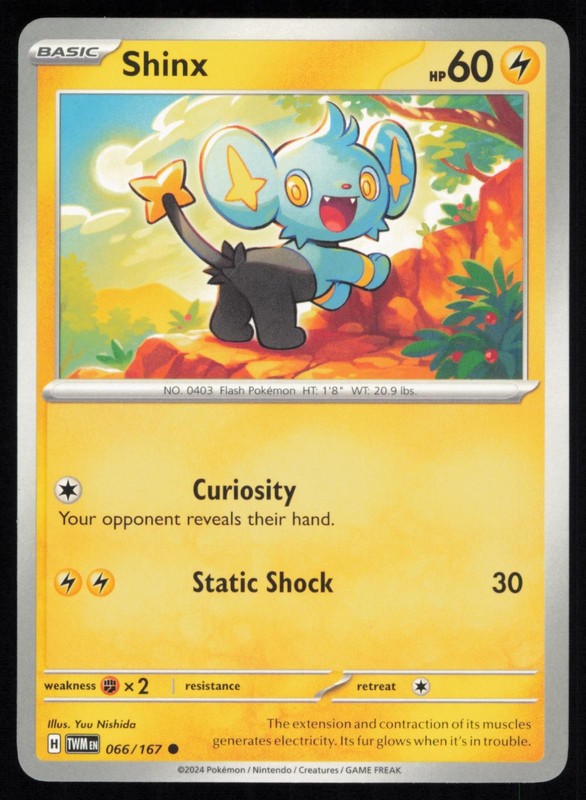 Shinx 066/167 Common Pokemon Twilight Masquerade TWM NM