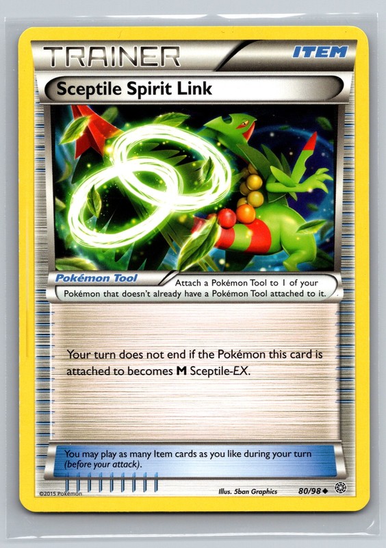 Sceptile Spirit Link 80/98 Ancient Origins Trainer Item Tool Pokemon TCG 2015