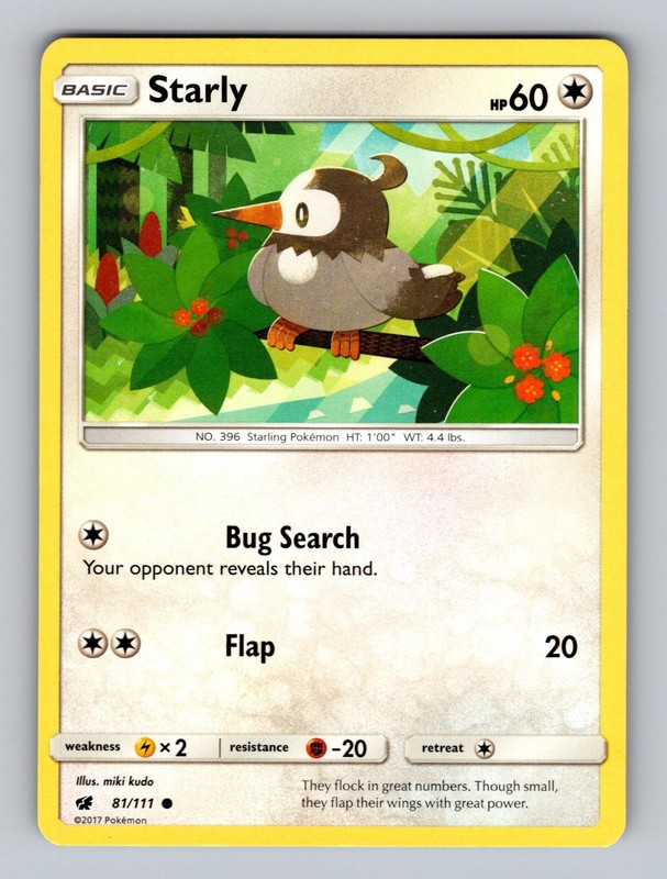 Starly 81/111 Common Crimson Invasion Pokemon Near Mint