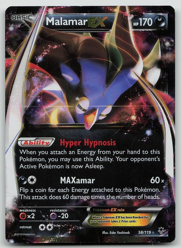 Pokemon Malamar EX 58/119 Phantom Forces EX Rare Holo HP