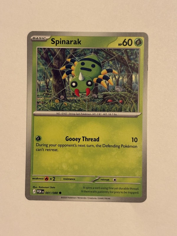 Spinarak 001/088 Me03: Perfect Order Regular Pokemon TCG NM