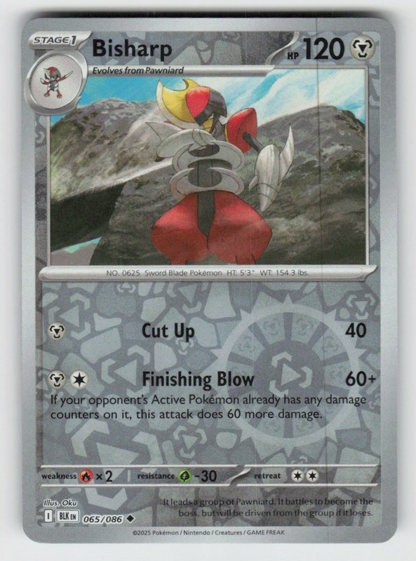 Reverse Holo Bisharp 065/086 SV: Black Bolt