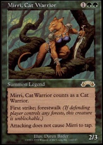 1 x Mirri, Cat Warrior – Exodus – Heavy Play – MTG