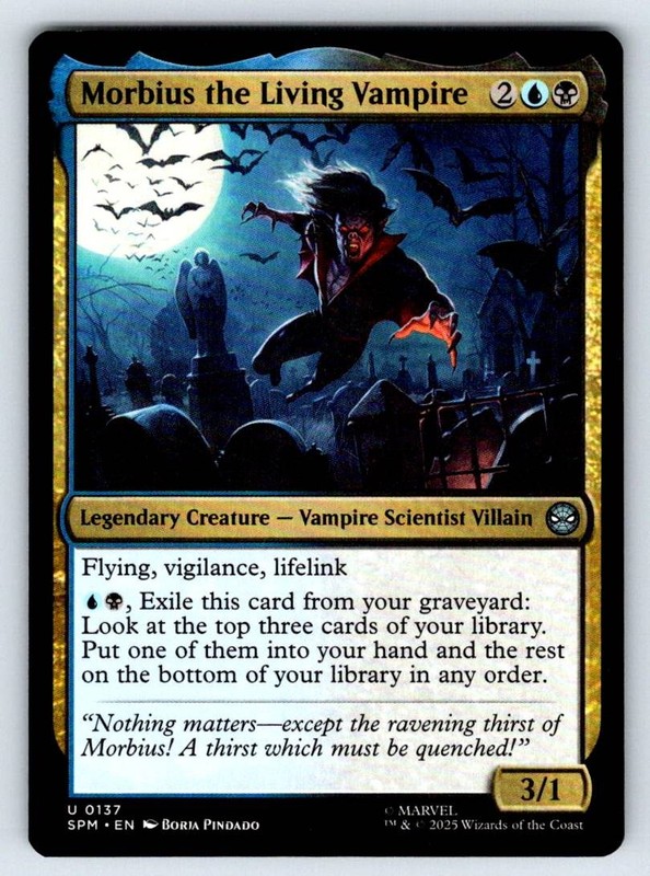 Morbius the Living Vampire Marvel’s Spider-Man SPM 137 Normal NM Borja Pindado