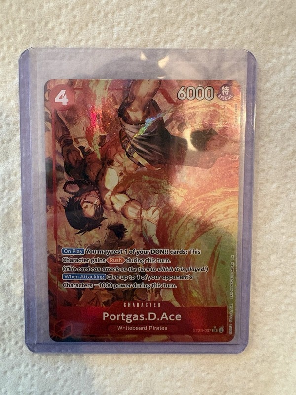 ST30-007 Portgas D Ace Parallel Foil Holo Red Character Card Whitebeard Pirates