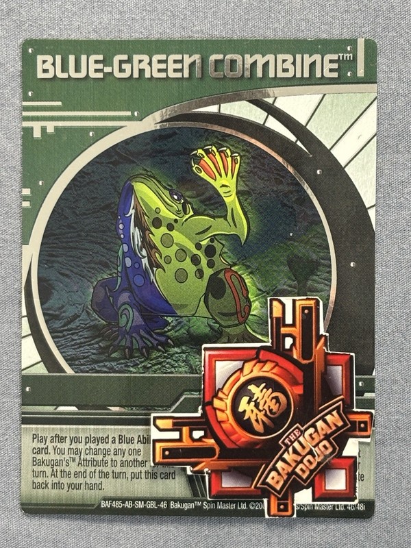 Bakugan Blue-Green Combine 46/48i Green 🟢 Ability Aquos/Ventus Frosch Foiled