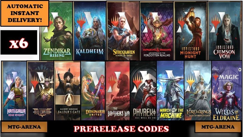 MAGIC MTG ARENA CODE CARD PACKS WILDS ELDRAINE RINGS MACHINE PHYREXIA PRERELEASE